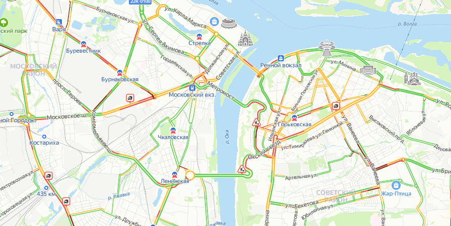 Нижний новгород пробки сейчас онлайн карта смотреть онлайн бесплатно в